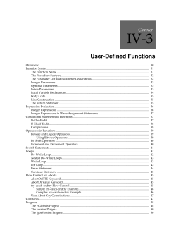 User-Defined Functions