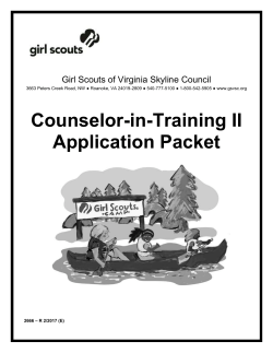 CIT II Application - Girl Scouts of Virginia Skyline