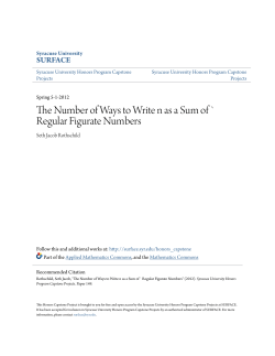The Number of Ways to Write n as a Sum of ` Regular