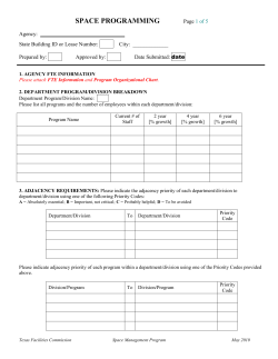 Space Programming Form - Texas Facilities Commission