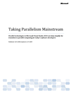 Taking Parallelism Mainstream
