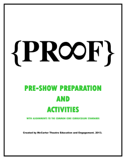 pre-show preparation and activities