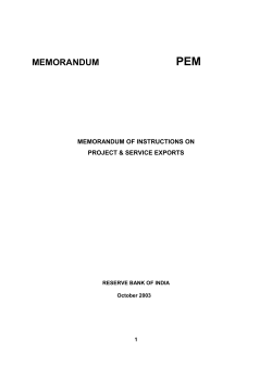 PEM - Reserve Bank of India
