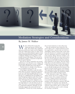 Mediation Strategies and Considerations