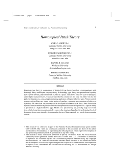 Homotopical Patch Theory - Carnegie Mellon School of Computer