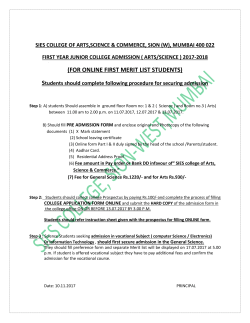 for online first merit list students - SIES College of Arts, Science, and