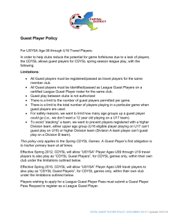Guest Player Policy: DOCUMENT GC-07