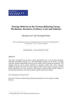 Strategic Behavior in the German Balancing Energy