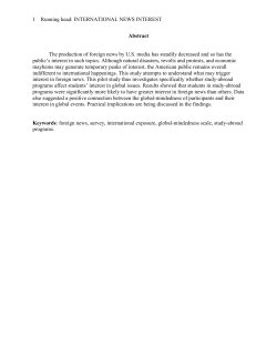 Running head: INTERNATIONAL NEWS INTEREST Abstract The