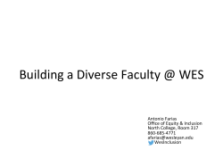 Building a Diverse Faculty @ WES