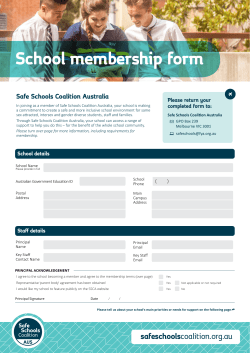 School membership form - Safe Schools Coalition Australia