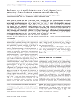 Single-agent arsenic trioxide in the treatment of