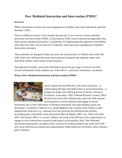 Peer Mediated Instruction and Intervention (PMII)?
