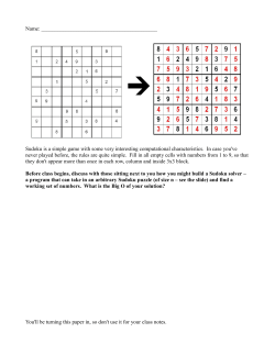 Sudoku is a simple game with some very interesting computational