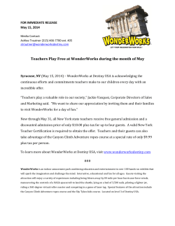 Teachers Play Free at WonderWorks during the month of May