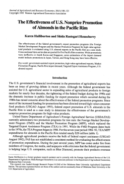 The Effectiveness of U.S. Nonprice Promotion of Almonds in the