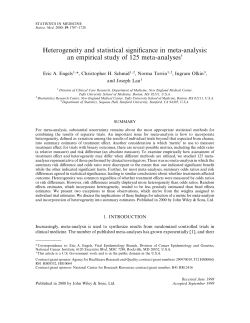 Heterogeneity and statistical signi"cance in meta-analysis