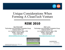 Unique Considerations When Forming A