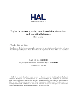 Topics in random graphs, combinatorial optimization, and