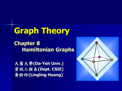 Graph Theory Chapter 8 Hamiltonian Graphs 大葉大學(Da
