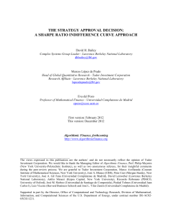 the strategy approval decision: a sharpe ratio