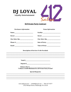 DJ LOYAL Loyalty Entertainment DJ Private Party Contract