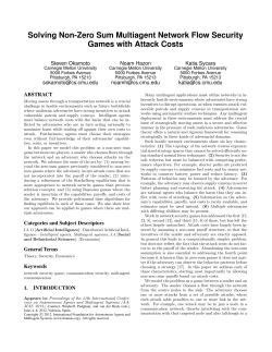 Solving Non-Zero Sum Multiagent Network Flow Security