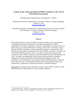 Impact of B2B E-commerce - Center for IT and e