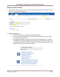 Entering a Listing into the Matrix System