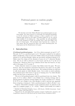 Positional games on random graphs - ETH
