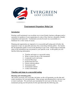Tournament Help List - Evergreen Golf Course