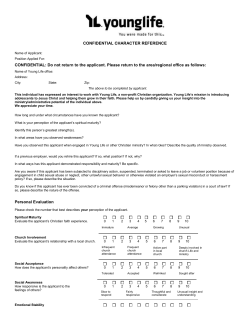 Confidential Character Reference