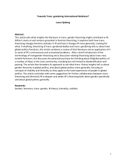 Towards Trans- gendering International Relations