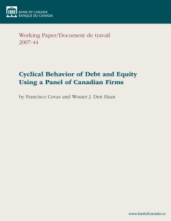 Cyclical Behavior of Debt and Equity Using a Panel of Canadian Firms