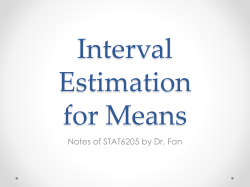 Interval Estimation