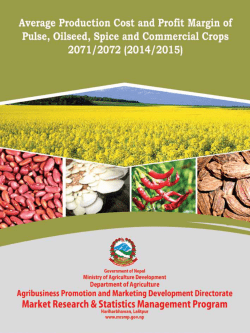 Average Production Cost and Profit Margin of Pulse, Oilseed, Spice