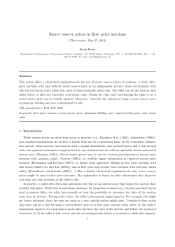 Secret reserve prices in first&ndash;price auctions