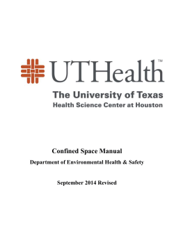 Confined Space - The University of Texas Health Science Center at