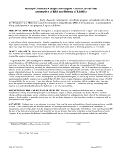 Assumption of Risk and Release of Liability