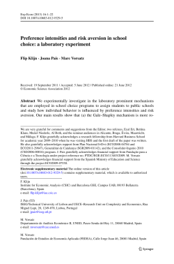 Preference intensities and risk aversion in school choice - IAE-CSIC