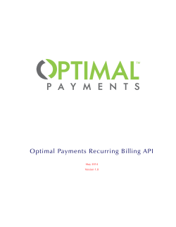 Optimal Payments Recurring Billing API
