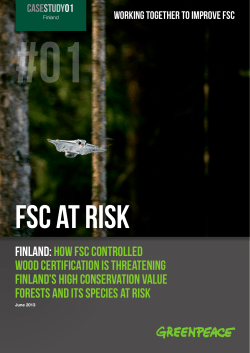 Finland: HOW FSC Controlled Wood certification is threatening