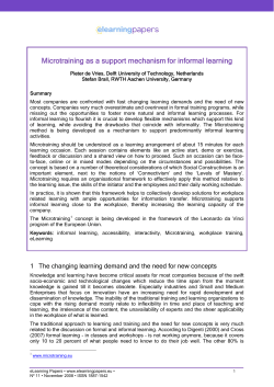 Microtraining as a support mechanism for informal learning