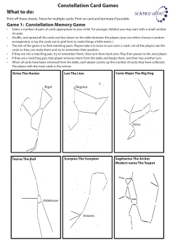 Constellation Card Games What to do