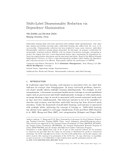 Multi-Label Dimensionality Reduction via Dependence Maximization