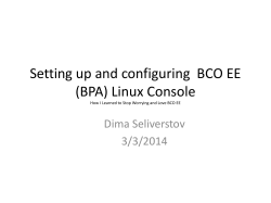 Setting up and configuring BCO EE (BPA) Linux Console