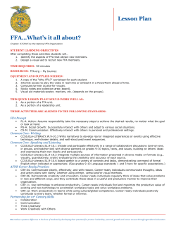 FFA…What`s it all about? - National FFA Organization