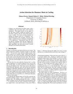 Action Selection for Hammer Shots in Curling