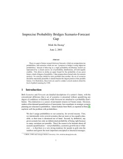 Imprecise Probability Bridges Scenario-Forecast - Minh Ha