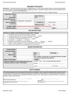 Request for Quote ("RFQ") Template (Non